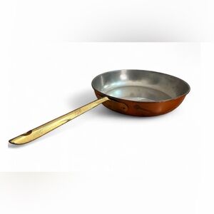 Vintage Copper Brass Handled Frying Pan Cookware Kitchenware Made in Portugal